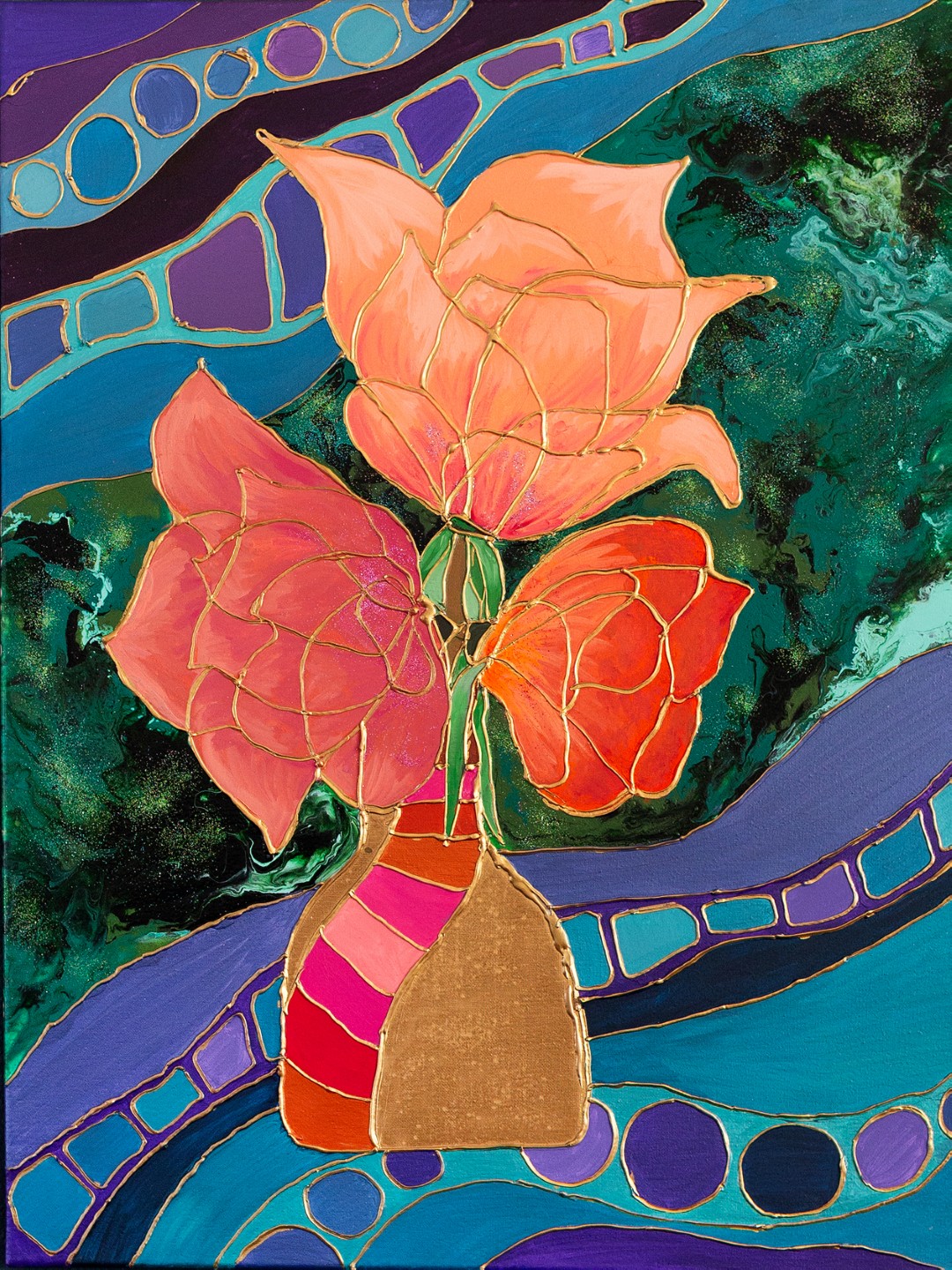 Pink Flowers in Vase